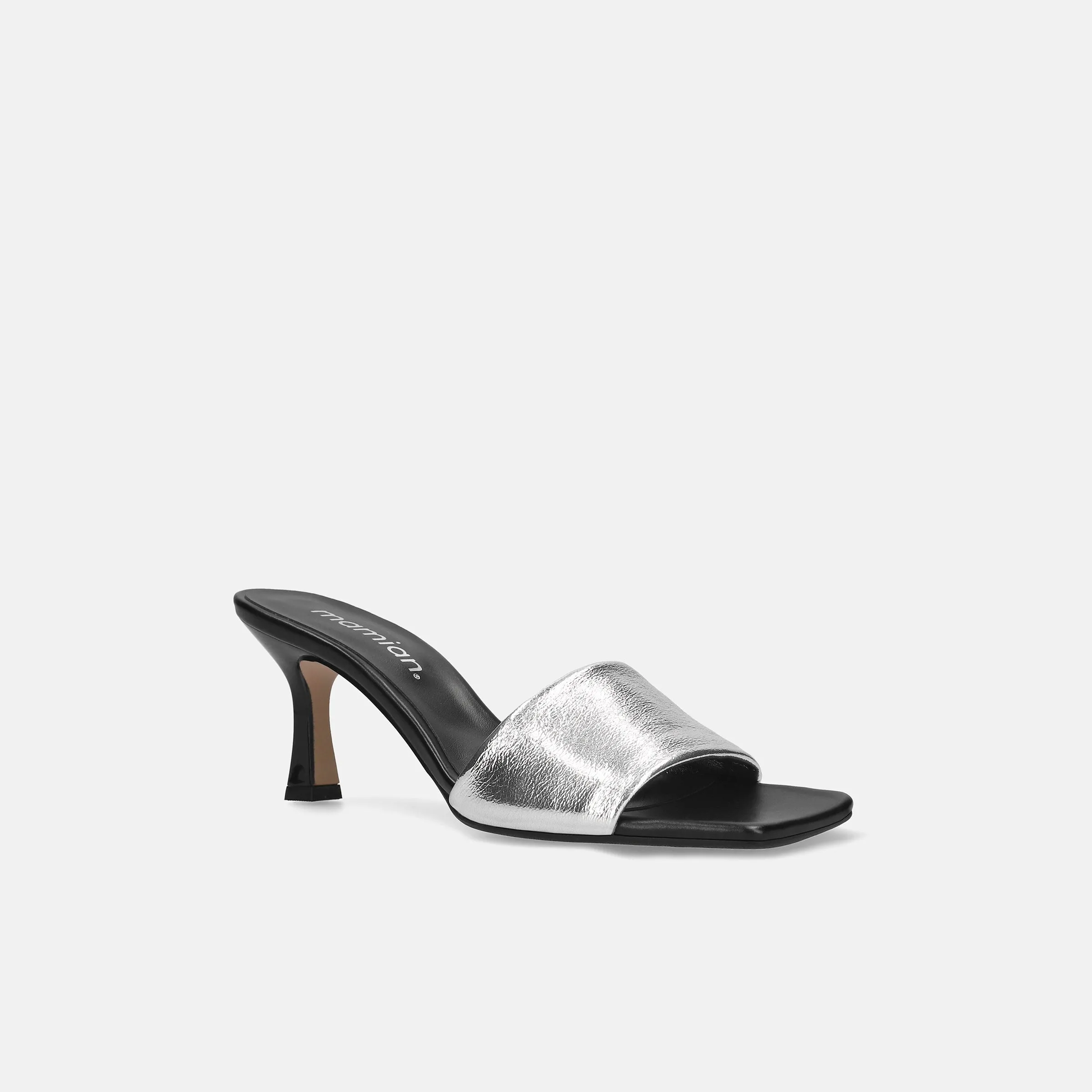 15%OFF: 2024SS: Wide Square Toe Padded Mule (m65109) Silver