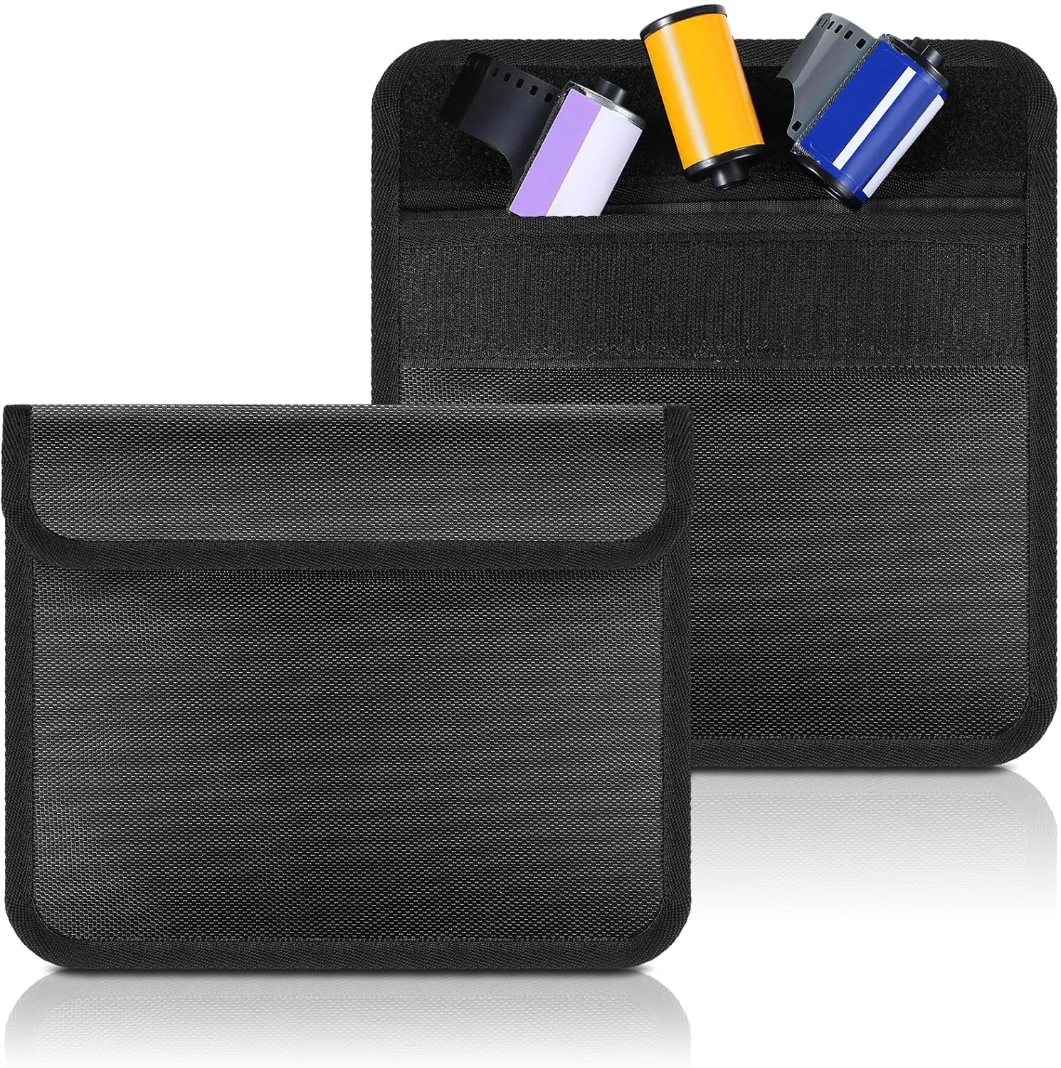 2 Pieces Filmguard Bag Waterproof Storage Carrying Case Xray Proof Bags Film X-Ray Protector Radiation-resistant Bag for Photographers Tourists Travelers, Black(711-12B Medium)