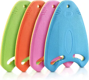 4 Pcs Swimming Kickboard Swim Board Lightweight EVA Foam Float Kick Board Anti Slip Smooth Edge Pool Swimming Learning Trainer Equipment with Integrated Hole Handle Training Aid
