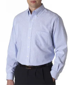 57800 Van Heusen Men's Classic Long-Sleeve Oxford Blue/ White Stripe