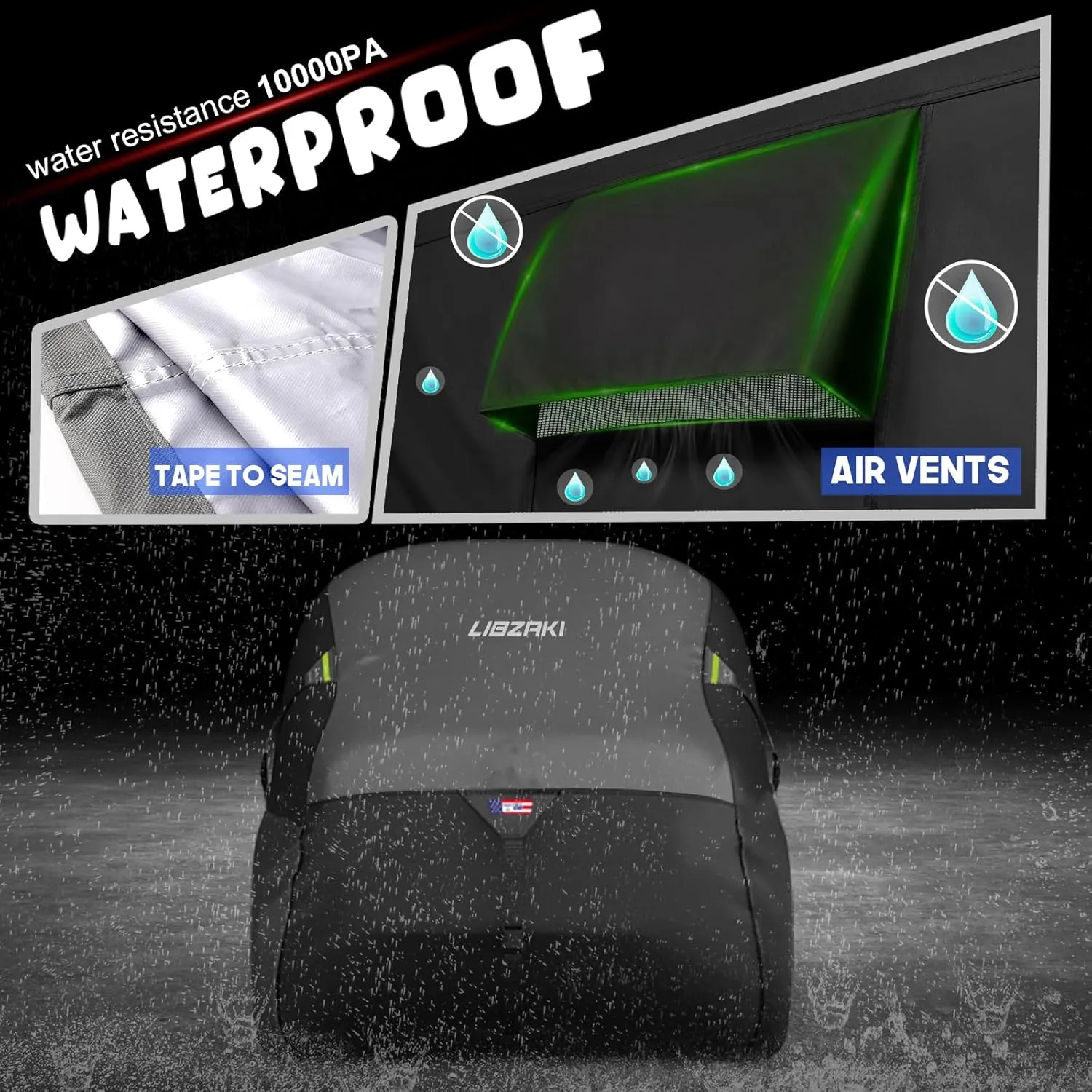600D ATV Cover Waterproof Heavy Duty Trailerable 4 Wheeler Cover Quad Cover ATV Covers All Season Weather Proof Outdoor UV Protection for Polaris Kawasaki Yamaha Suzuki Can-Am Black/Gray-S