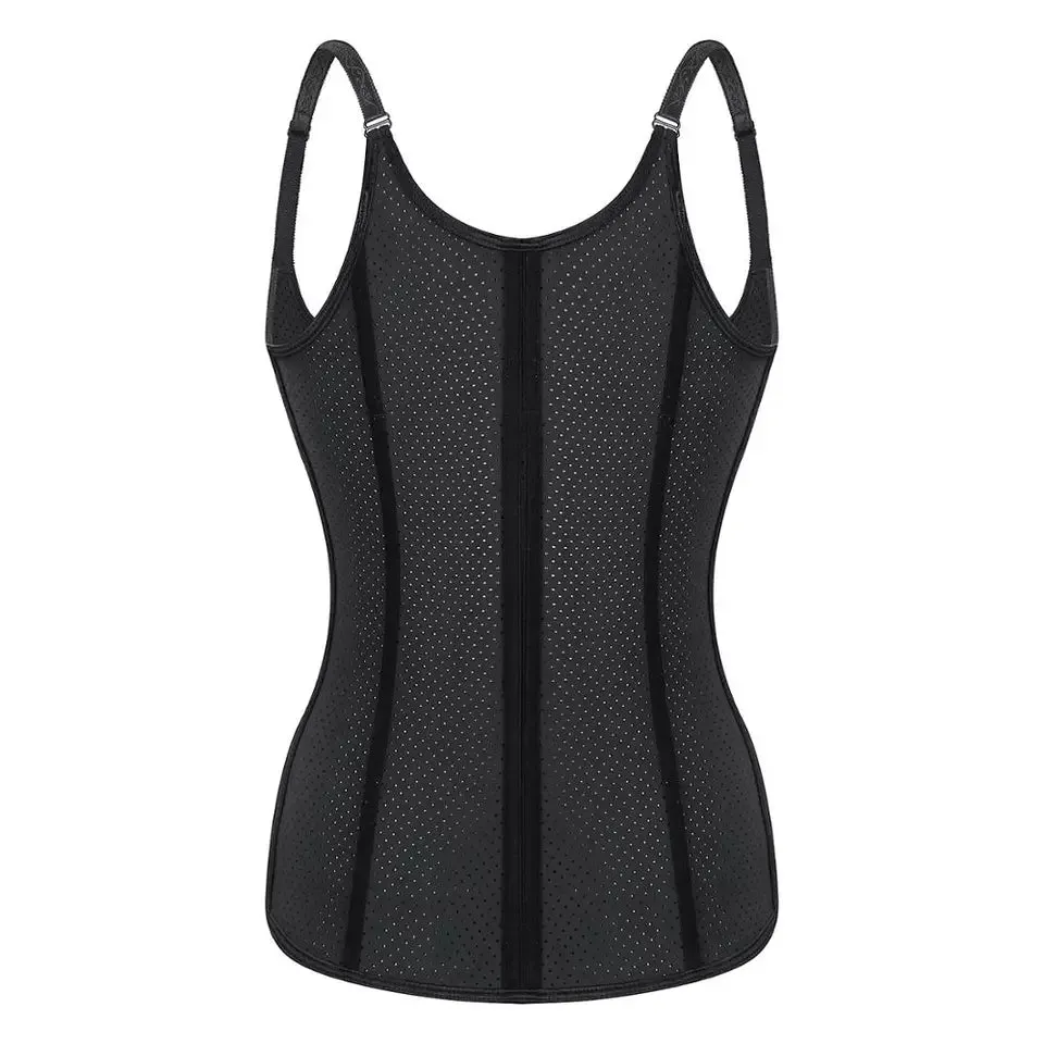 9 steel bone Breathable Latex Corset Vest Waist Trainer
