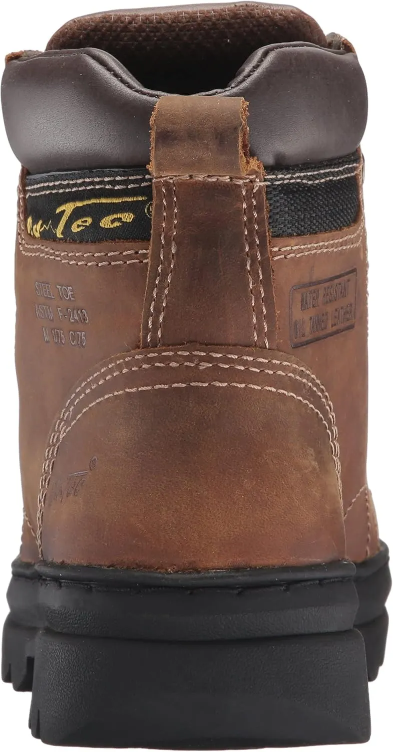 Ad Tec Men's 6" Ankle Laceup Leather Certified Work & Hiker Boot | Steel Toe, Padded Collar, Cushioned Insole & Oil Resistant Outsole