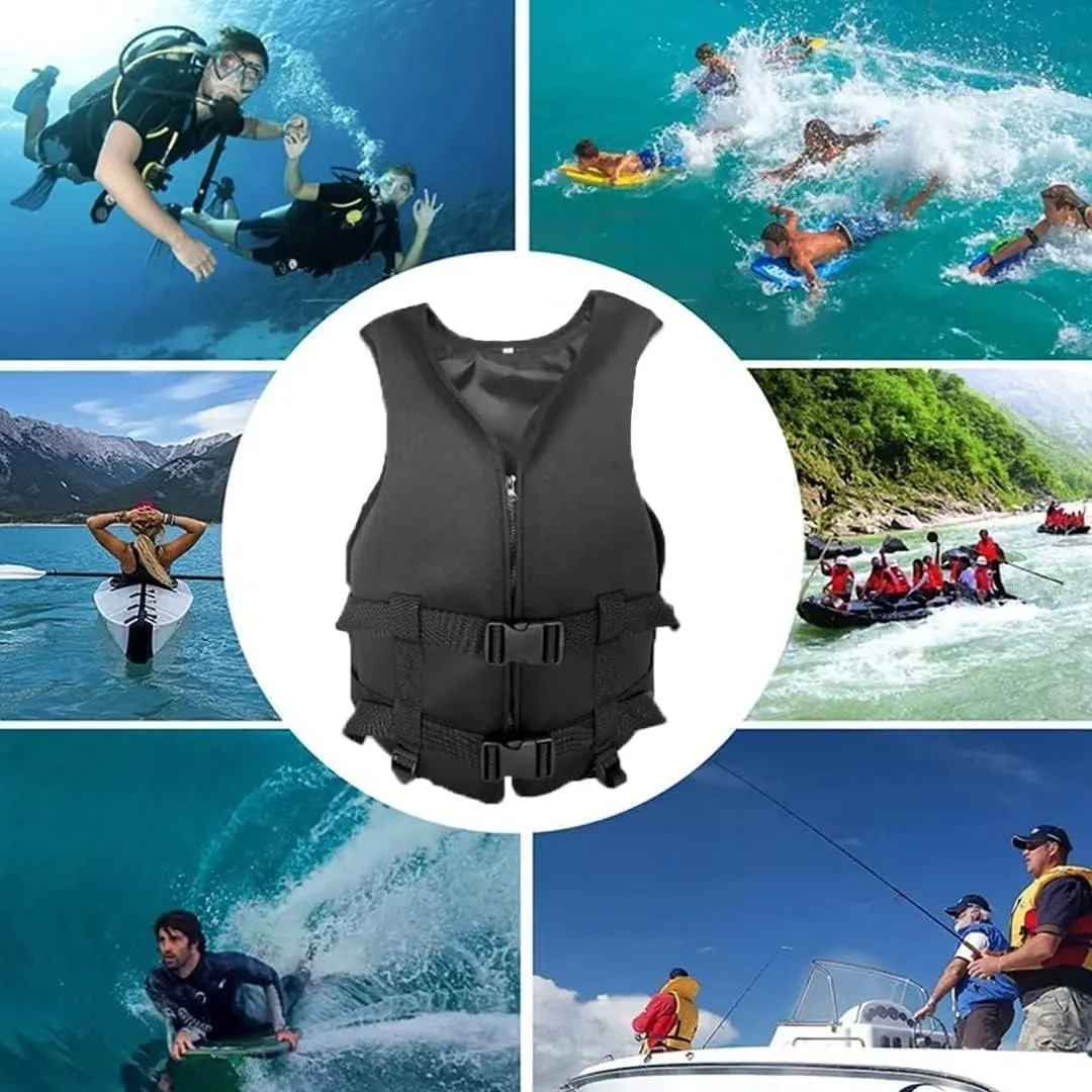 Adult Kayak Vest High Buoyancy Swim Vest Women's Men's Adjustable Safety Jacket Great for Boating, Swimming, Watersports, & More(Black,XX-Large)