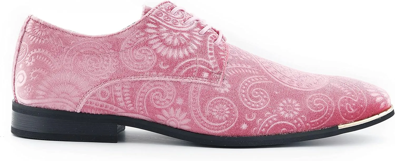 Amali Chadwick, Mens Dress Shoes - Lace Up Oxford Shoes for Men - Tuxedo Shoes, Paisley Pattern, Metal Tip, Mens Designer Shoes