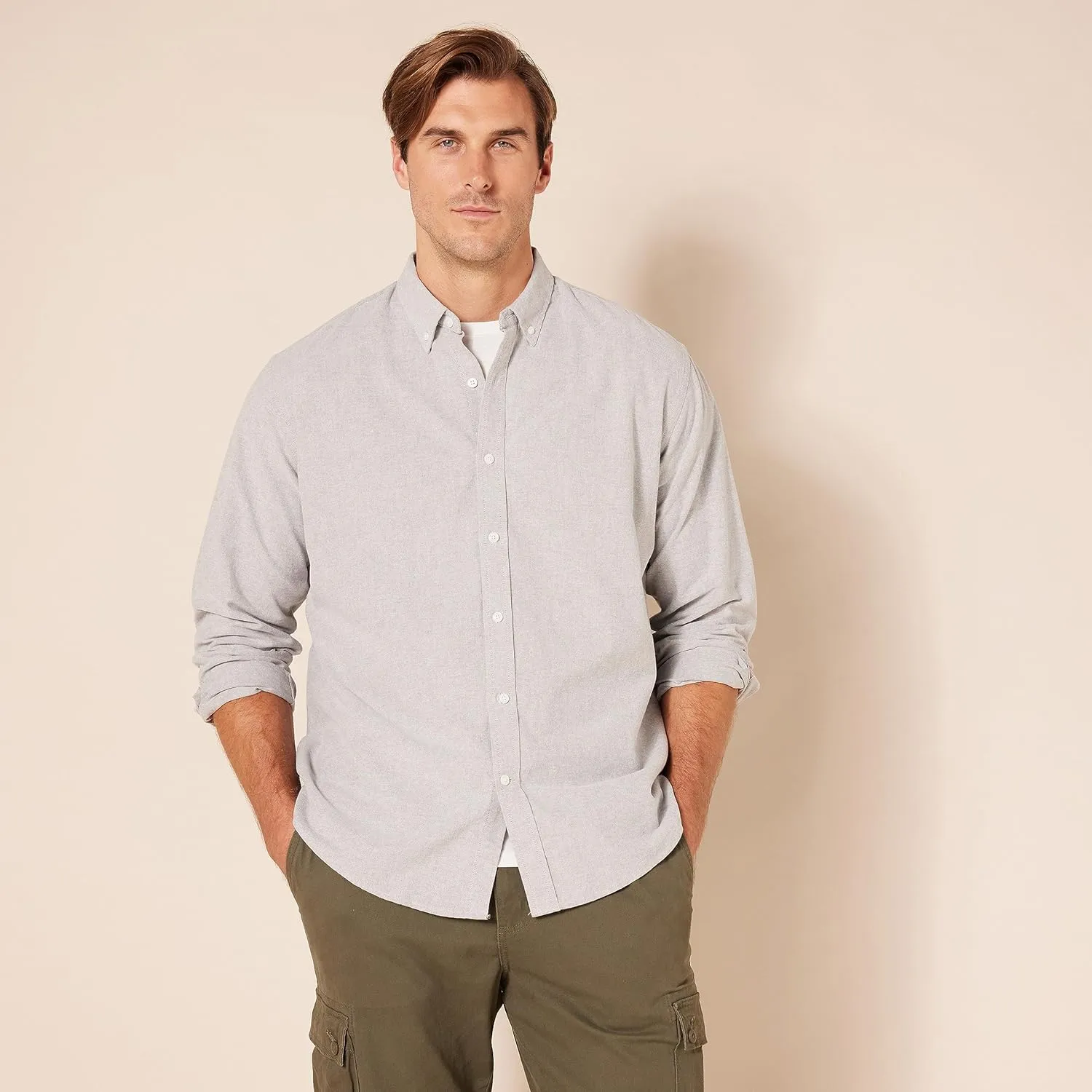 Amazon Essentials Men's Regular-Fit Long Sleeve Oxford Shirt