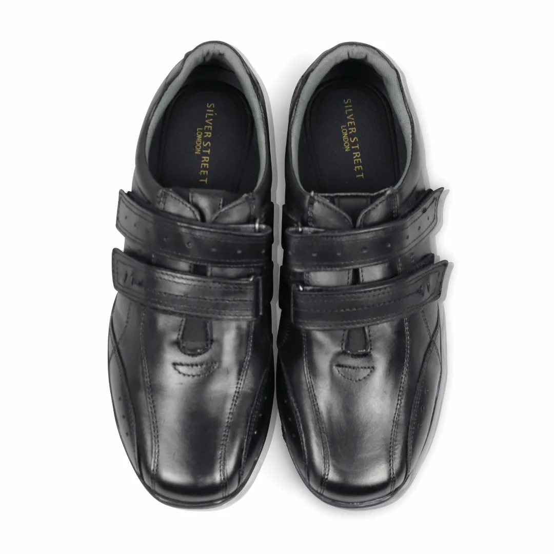 Ambrose Leather Velcro Trainers - Black