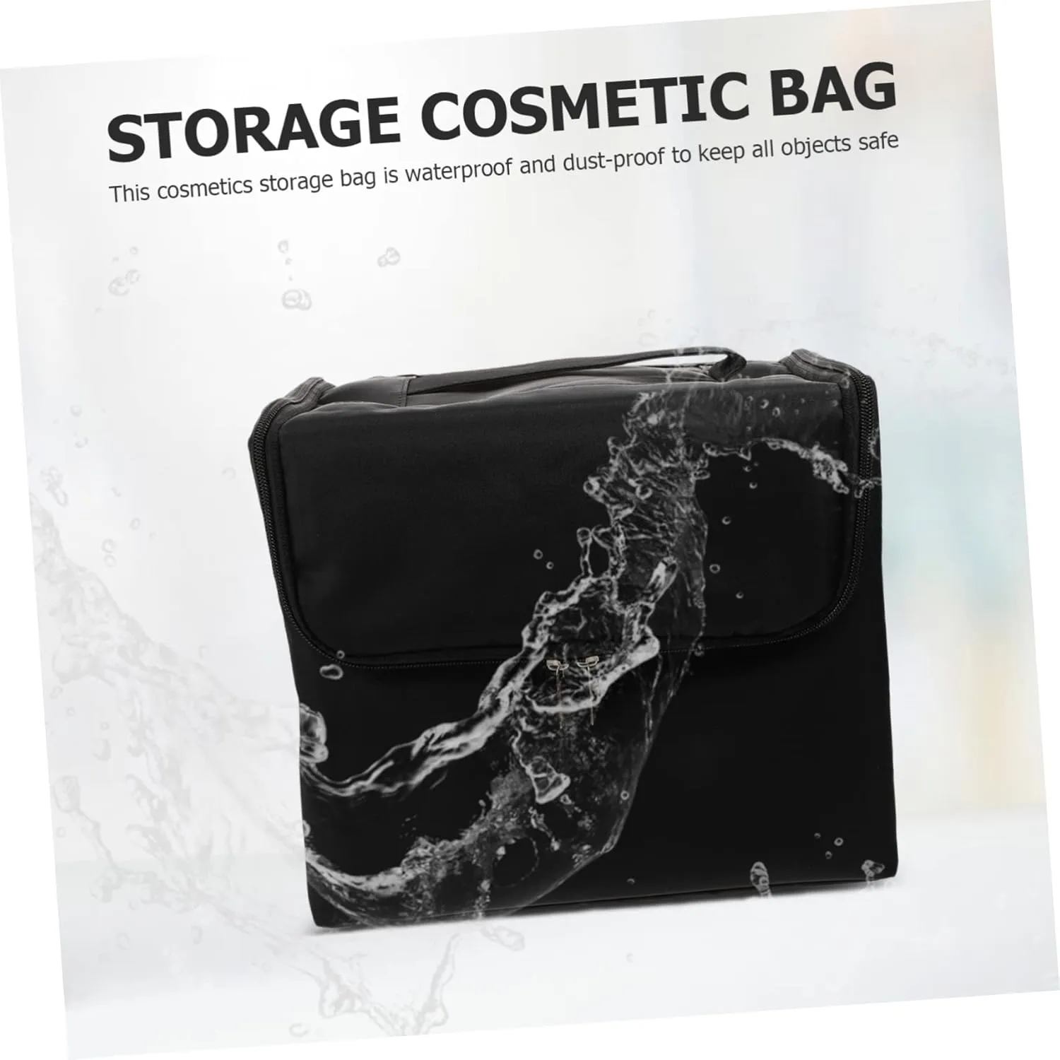 Angoily Elegant Black Makeup Bag Women's Travel Storage Bag Portable Cosmetic Organizer Manicure Tools