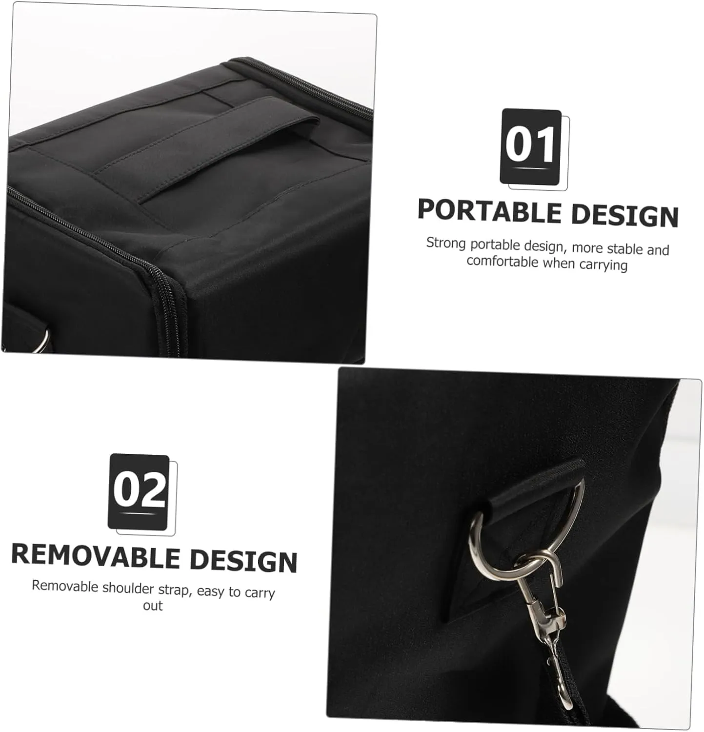 Angoily Elegant Black Makeup Bag Women's Travel Storage Bag Portable Cosmetic Organizer Manicure Tools