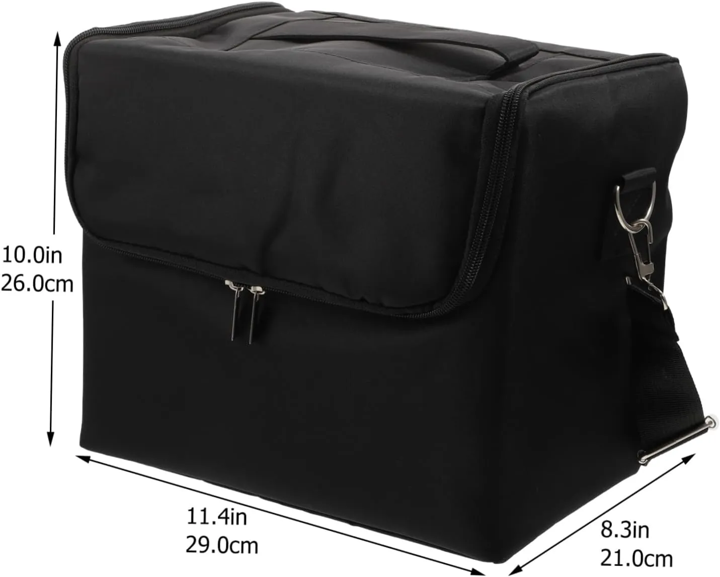 Angoily Elegant Black Makeup Bag Women's Travel Storage Bag Portable Cosmetic Organizer Manicure Tools