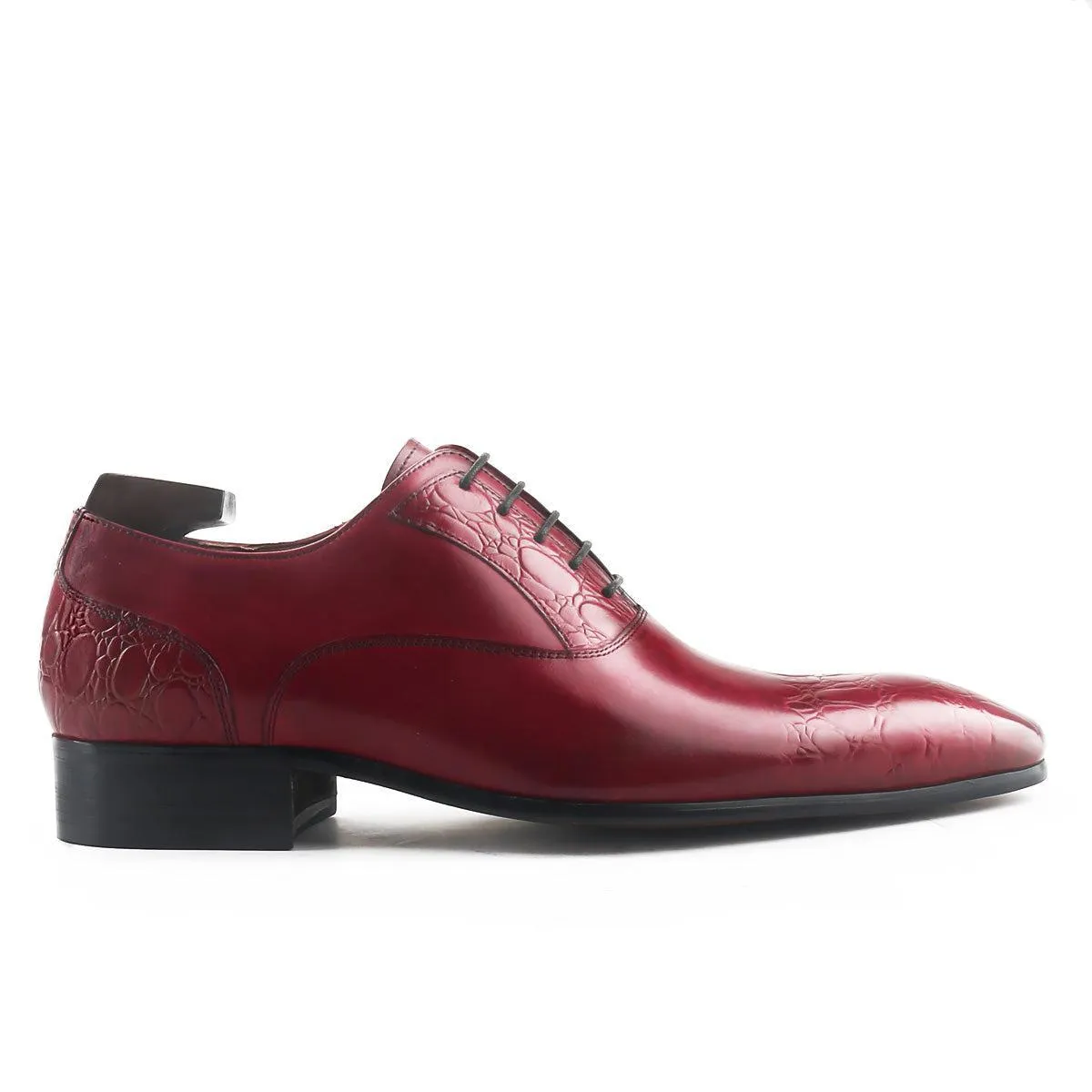 Antique Print Plain Toe Oxford Shoes