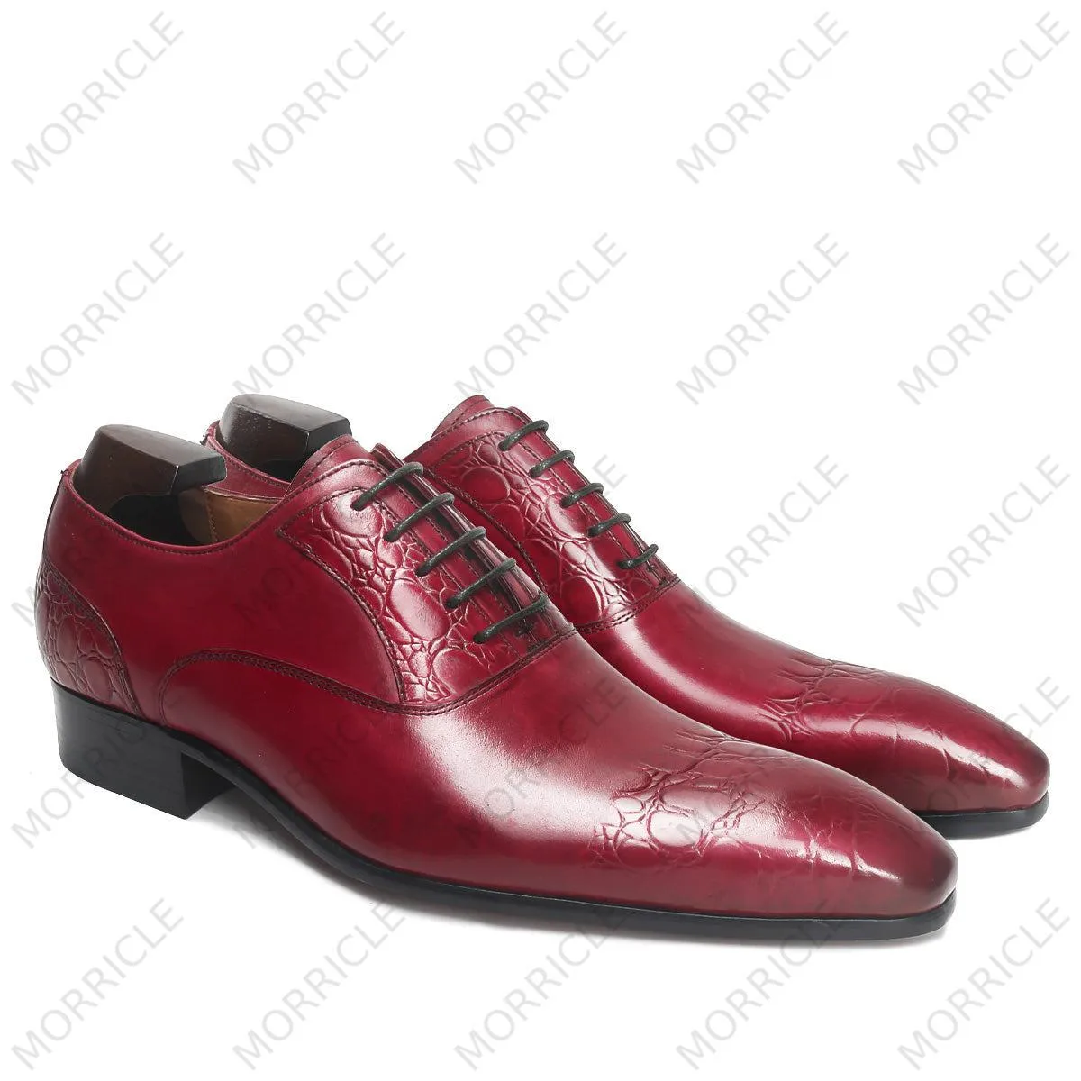 Antique Print Plain Toe Oxford Shoes