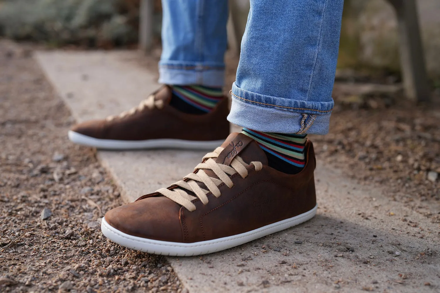 AYLLA BAREFOOT SNEAKER KECK MENS - DARK BROWN