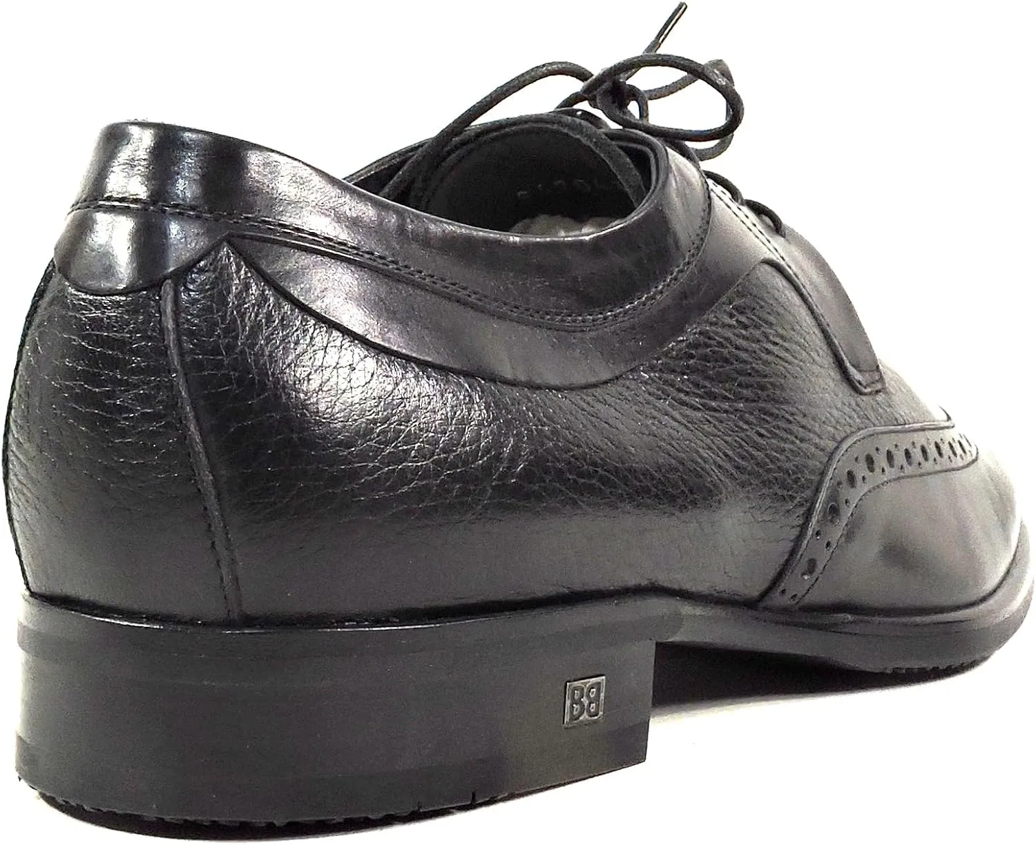 Baldinini Men's Black Leather Oxford Dress Shoes, Wingtip Brogue, Comfort Sole