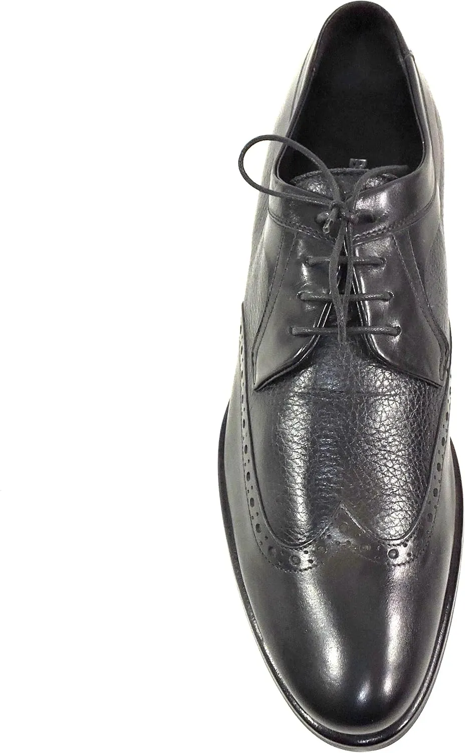 Baldinini Men's Black Leather Oxford Dress Shoes, Wingtip Brogue, Comfort Sole