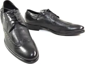 Baldinini Men's Black Leather Oxford Dress Shoes, Wingtip Brogue, Comfort Sole