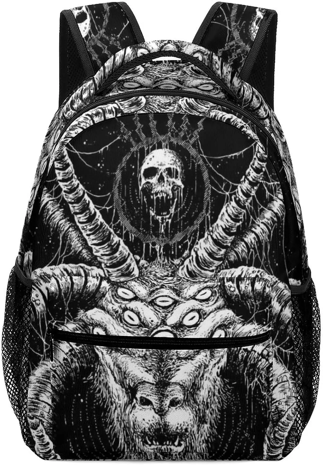 Baphomet Satan Goat Laptop Backpack Fashion Shoulder Bag Travel Daypack Bookbags for Men Women