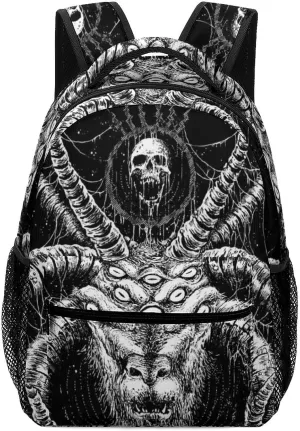 Baphomet Satan Goat Laptop Backpack Fashion Shoulder Bag Travel Daypack Bookbags for Men Women