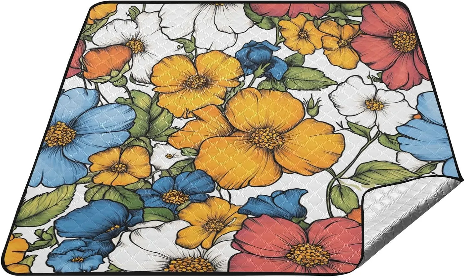 Beauty Spring Colorful Flower Waterproof Outdoor Blankets Water Resistant Beach Outdoor Camping Mat for Ground Summer Gift Manta de Picnic