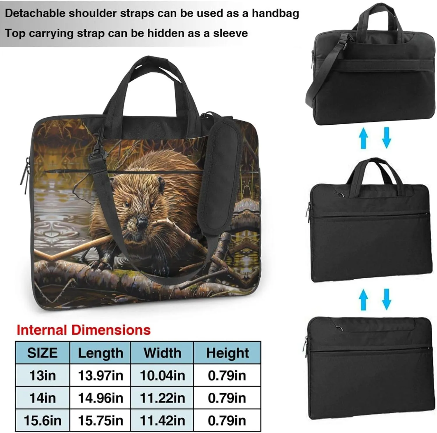 beaver working Print Messenger Bag & Case Shoulder Strap Fashionable Laptop Bag for Business Travel