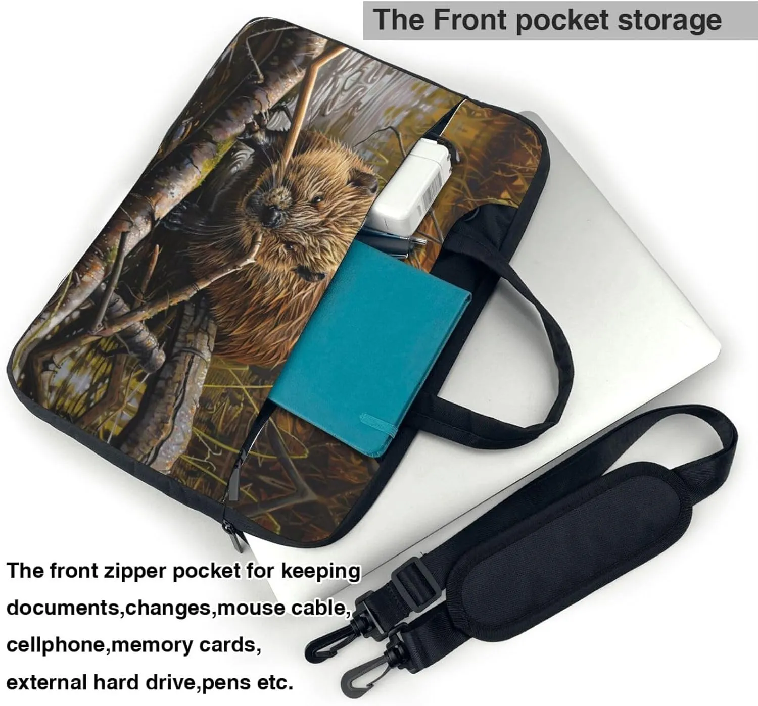 beaver working Print Messenger Bag & Case Shoulder Strap Fashionable Laptop Bag for Business Travel
