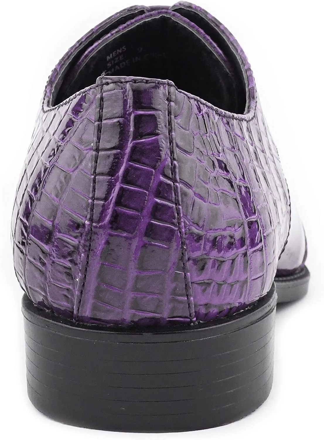 Bolano Bandit, Cap Toe Oxford Dress Shoes for Men, Men's Formal Dress Shoes with Alligator Print, Croc Folded Oxfords