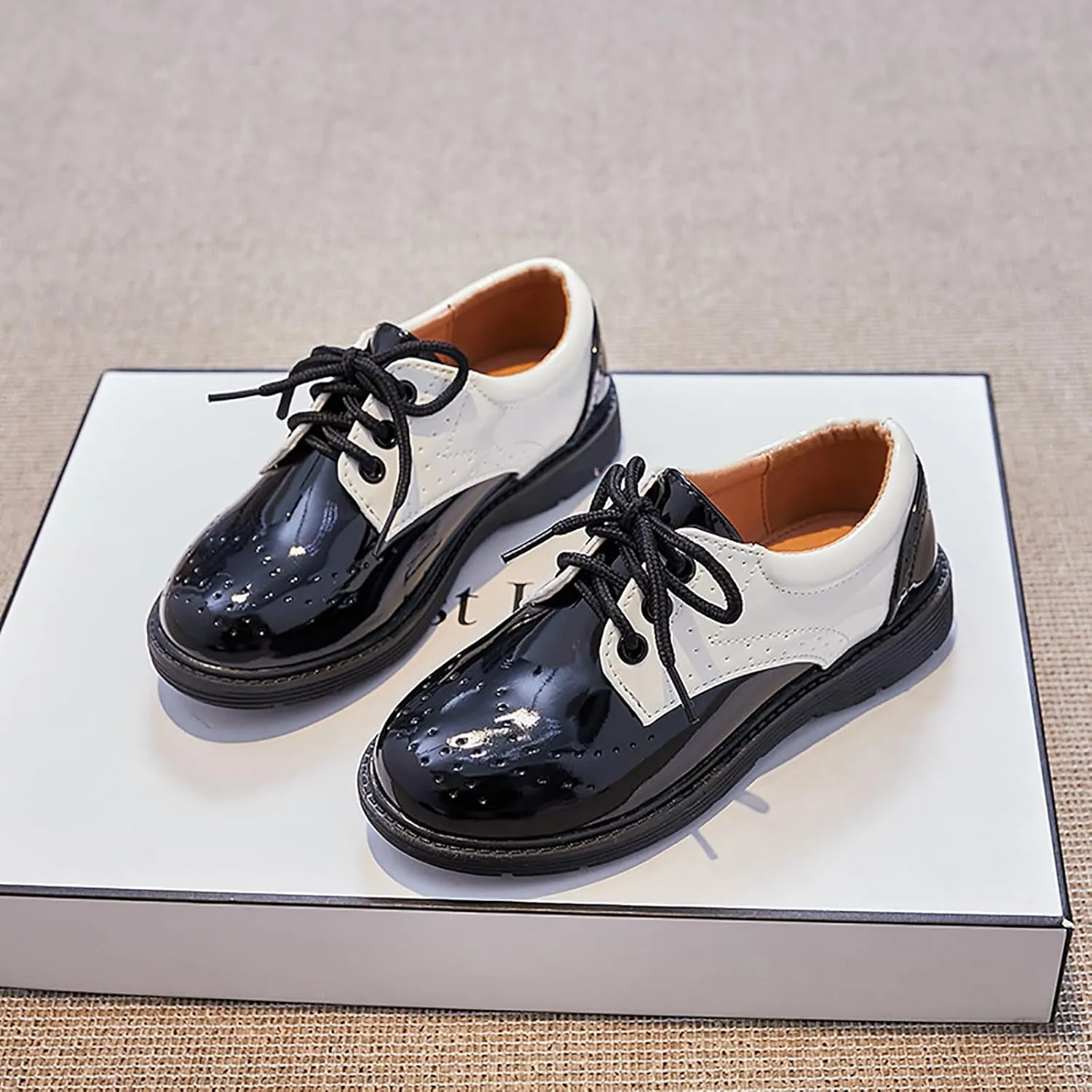 Boys Girls Dress Shoes Lace Up Kids School Uniform Formal Casual Comfort Oxfords for Toddler Little Kid