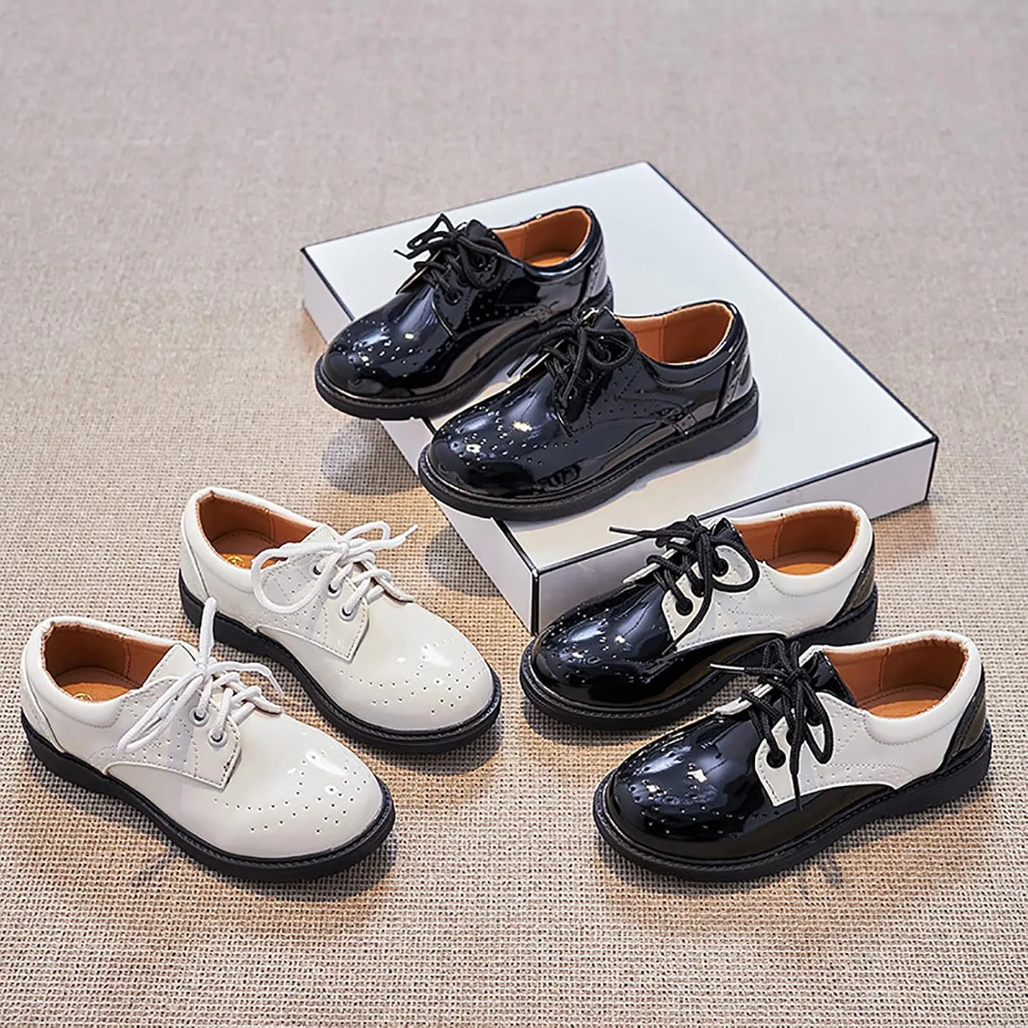 Boys Girls Dress Shoes Lace Up Kids School Uniform Formal Casual Comfort Oxfords for Toddler Little Kid