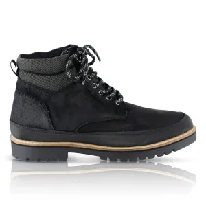 Braben Suede Leather Hiker Boots - Black