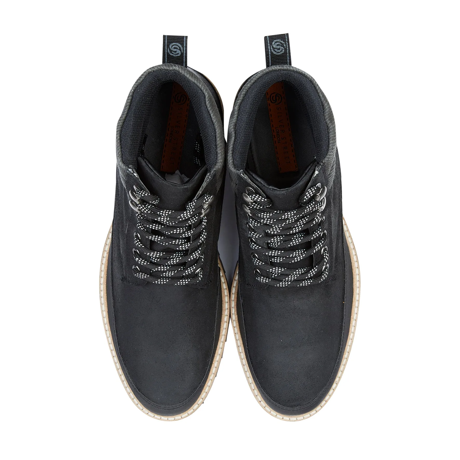 Braben Suede Leather Hiker Boots - Black