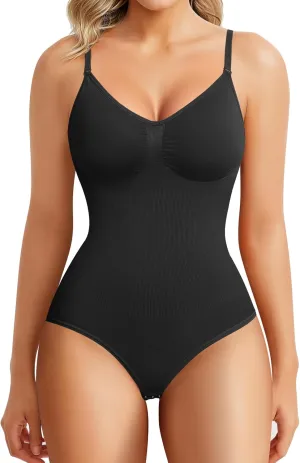 BRABIC Womens' Seamless Sleeveless V-Neck Bodysuit Shapewear Tummy Control
