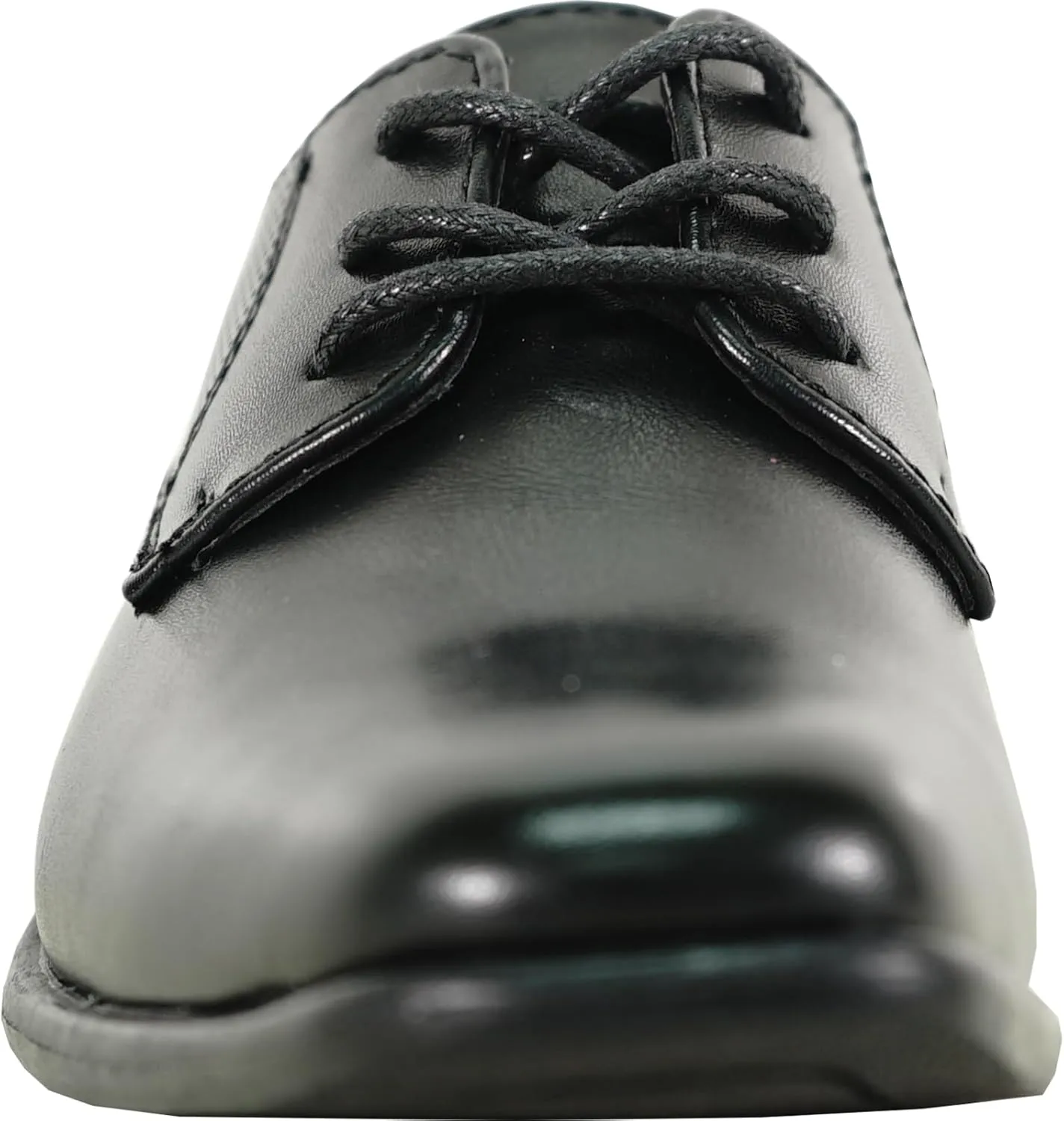 bravo! Boy Dress Shoe King Lace-up Oxford Plain Toe or Cap Toe Leather Sock for School Uniform Formal Event Size from Toddler to Youth Black Brown Cognac