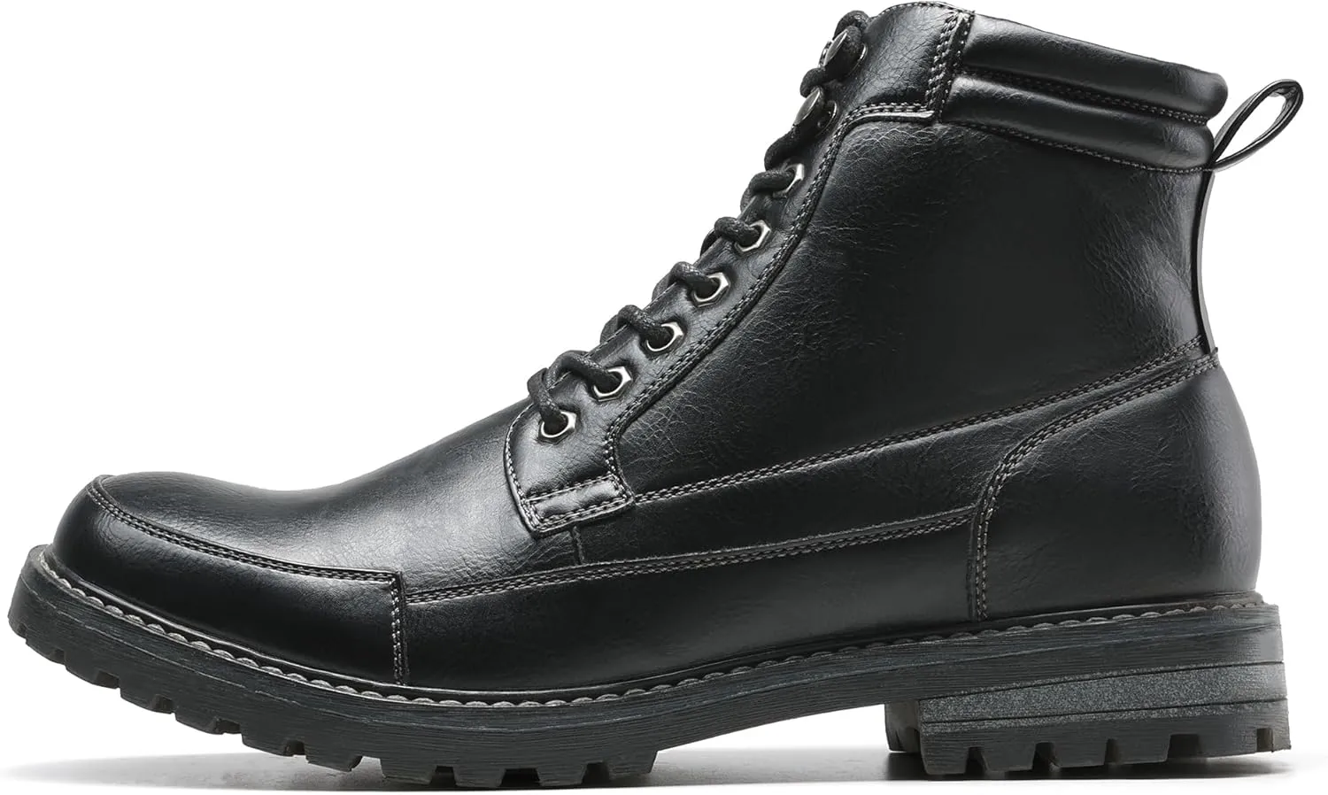 Bruno Marc Men's Motorcycle Combat Oxford Boot Fur Lining Warm Zipper Boots