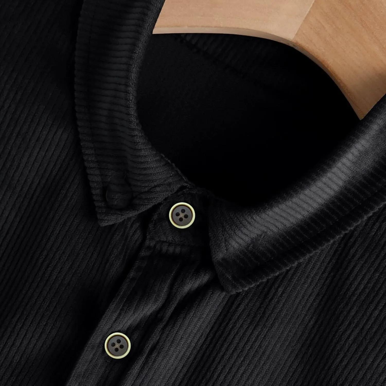 Button Down Shirts for Men Corduroy Casual Long Sleeve Lapel Pocket Tshirts Work Spring Hiking Lightweight Tees