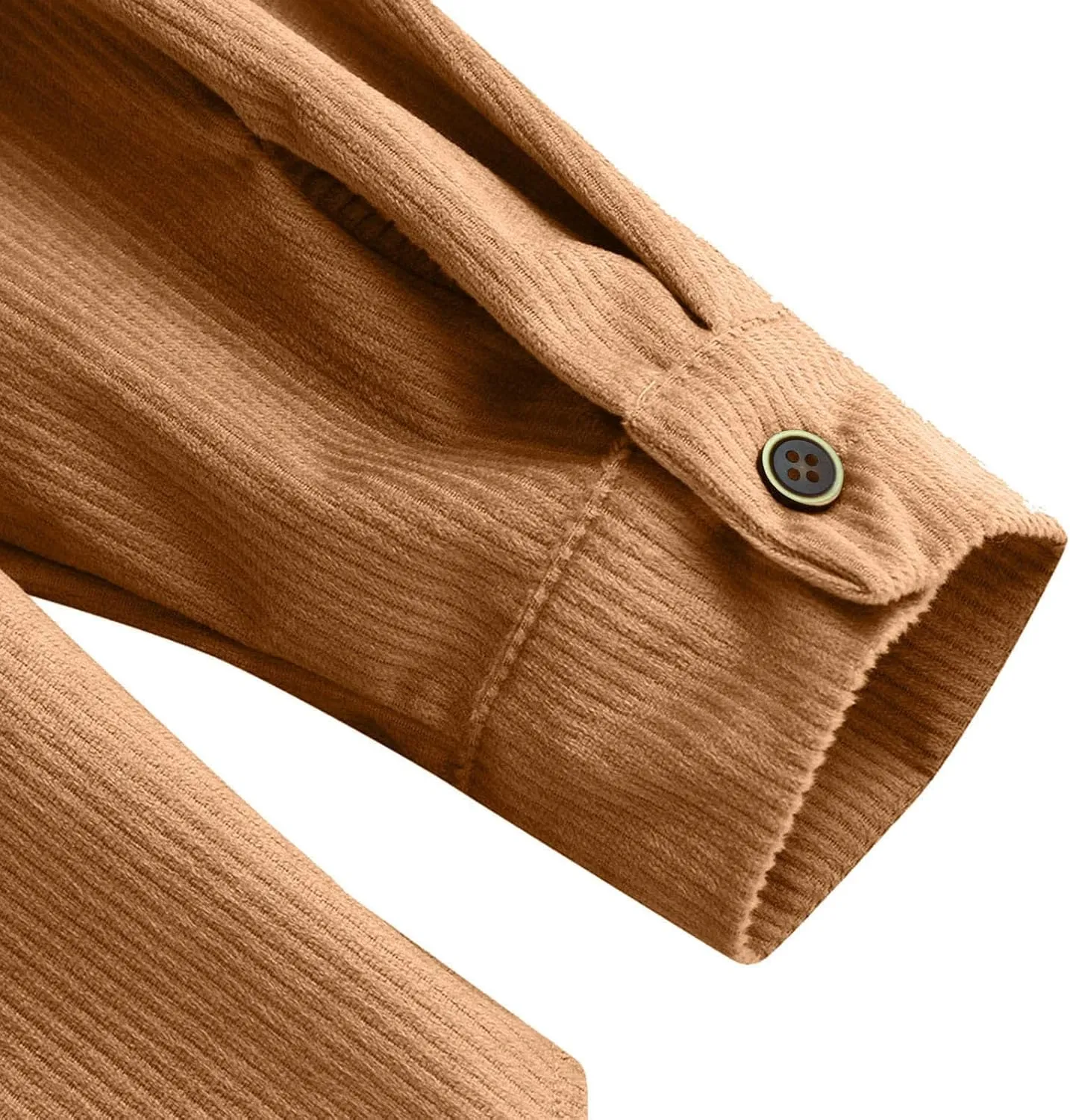 Button Down Shirts for Men Corduroy Casual Long Sleeve Lapel Pocket Tshirts Work Spring Hiking Lightweight Tees