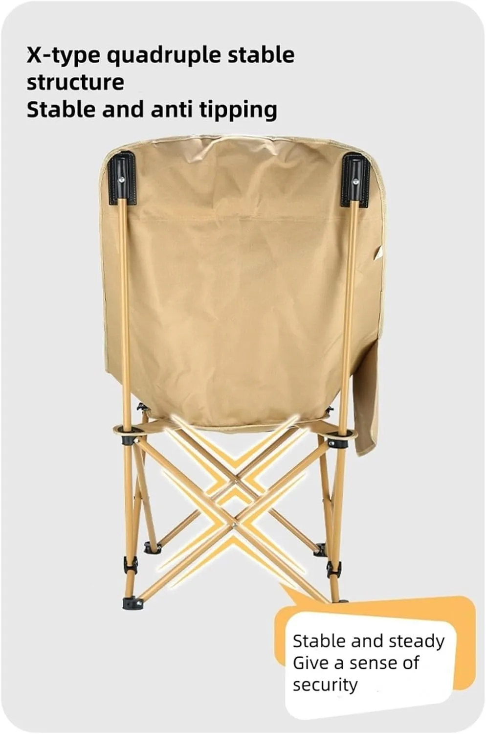 Camping Chairs-Folding Chairs for Outside, Directors Chairs Foldable,Foldable and Reclining Beach Chair,Lawn Chairs for Adults Heavy Duty,Lightweightutdoor Camp Chair for Adults(Khaki)