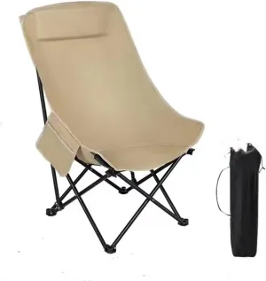 Camping Chairs-Folding Chairs for Outside, Directors Chairs Foldable,Foldable and Reclining Beach Chair,Lawn Chairs for Adults Heavy Duty,Lightweightutdoor Camp Chair for Adults(Khaki)