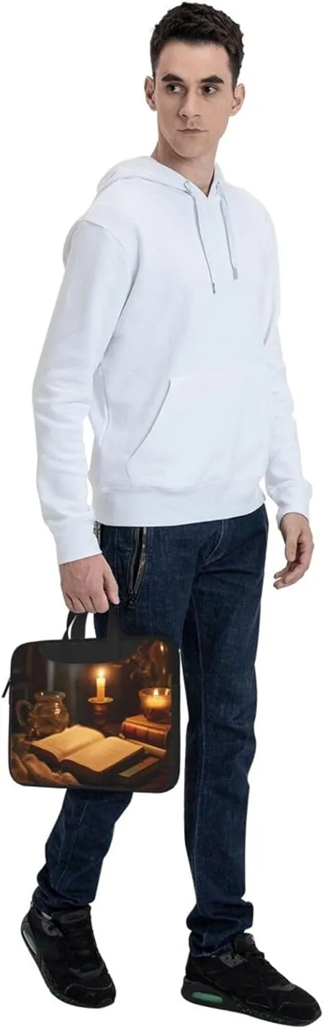 Candlelight night reading Print Work Casual Office Laptop Shoulder Messenger Bag 13 inch 14 inch 15.6 inch