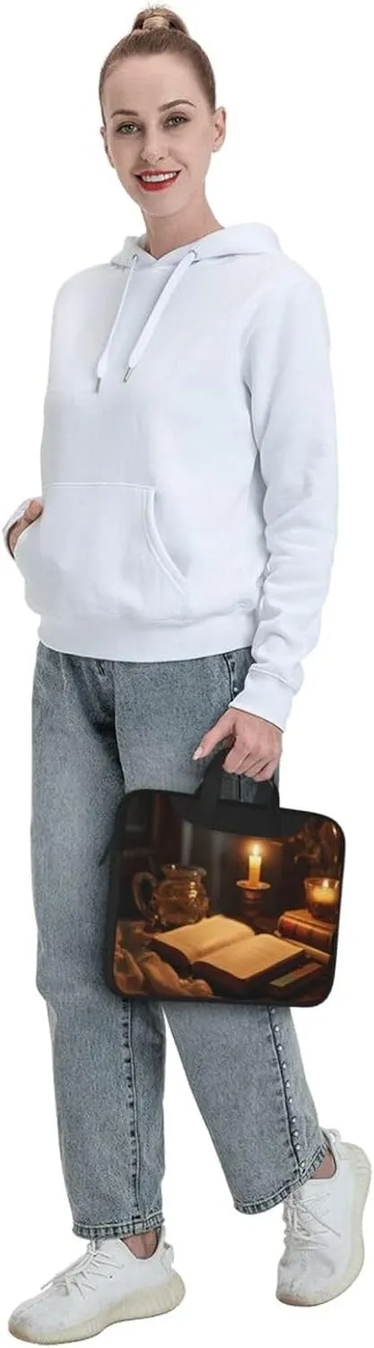 Candlelight night reading Print Work Casual Office Laptop Shoulder Messenger Bag 13 inch 14 inch 15.6 inch