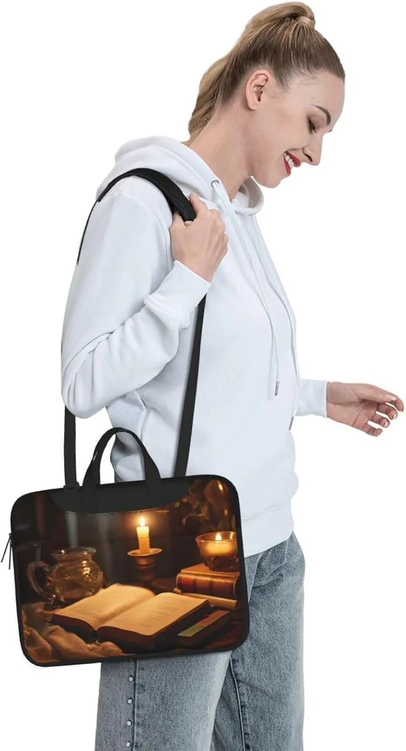 Candlelight night reading Print Work Casual Office Laptop Shoulder Messenger Bag 13 inch 14 inch 15.6 inch