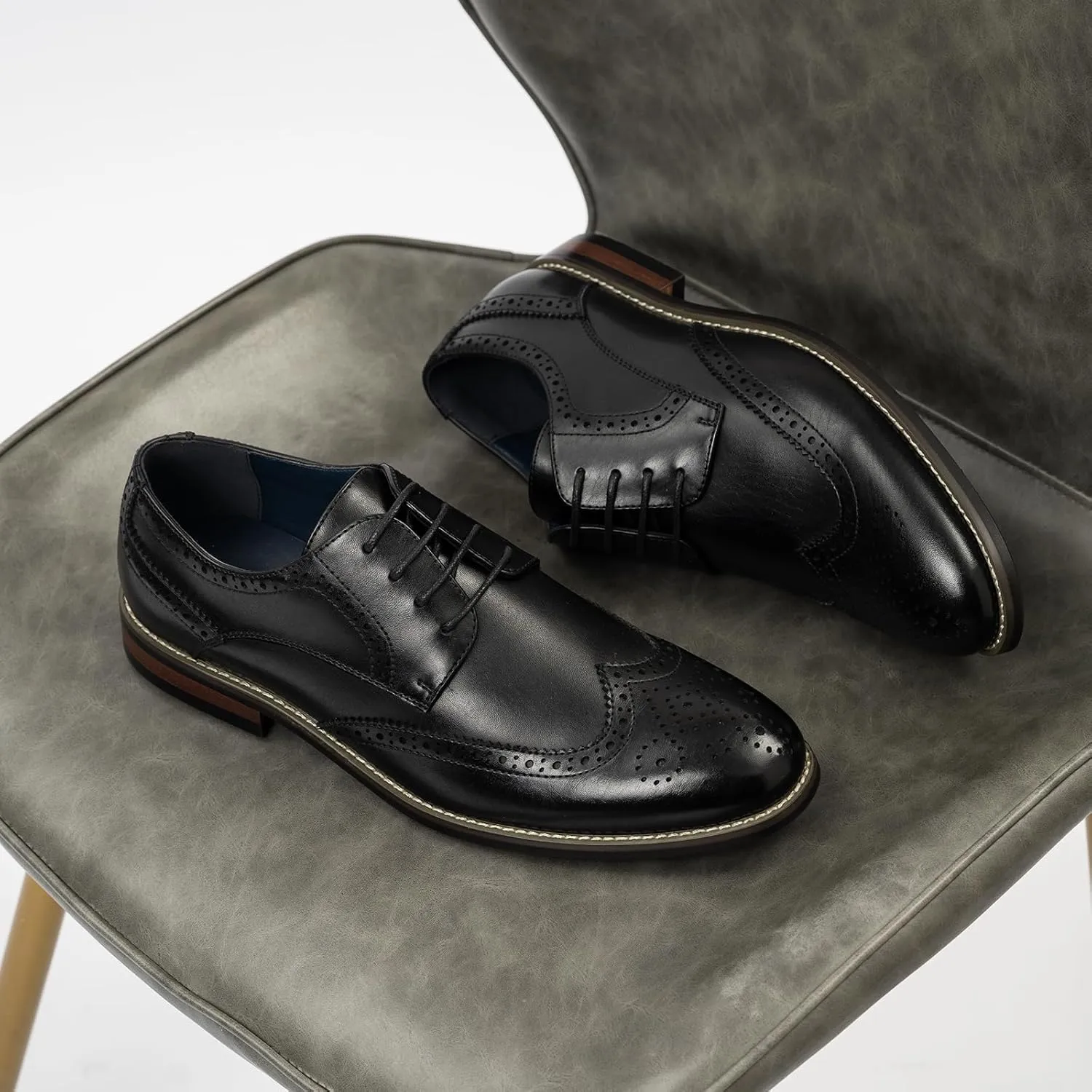CGRRBW Mens Dress Shoes Casual Oxford Shoes Dress Sneakers Business Wingtip Brogue Office Shoes
