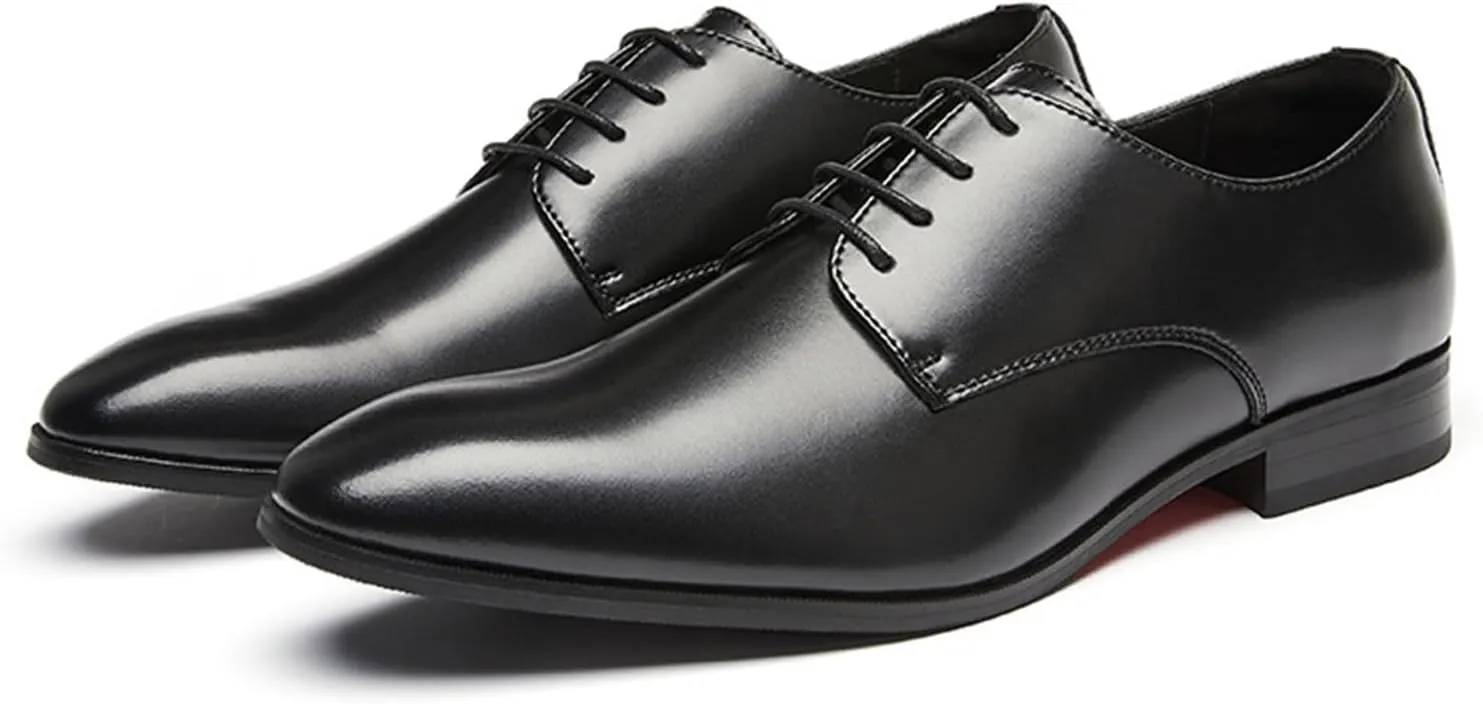 Classic Business Pointed Toe Leather Shoes Italian Luxury Men's Luxury Dress Shoes Elegant Wedding Prom Non-Slip Oxford Genuine Leather