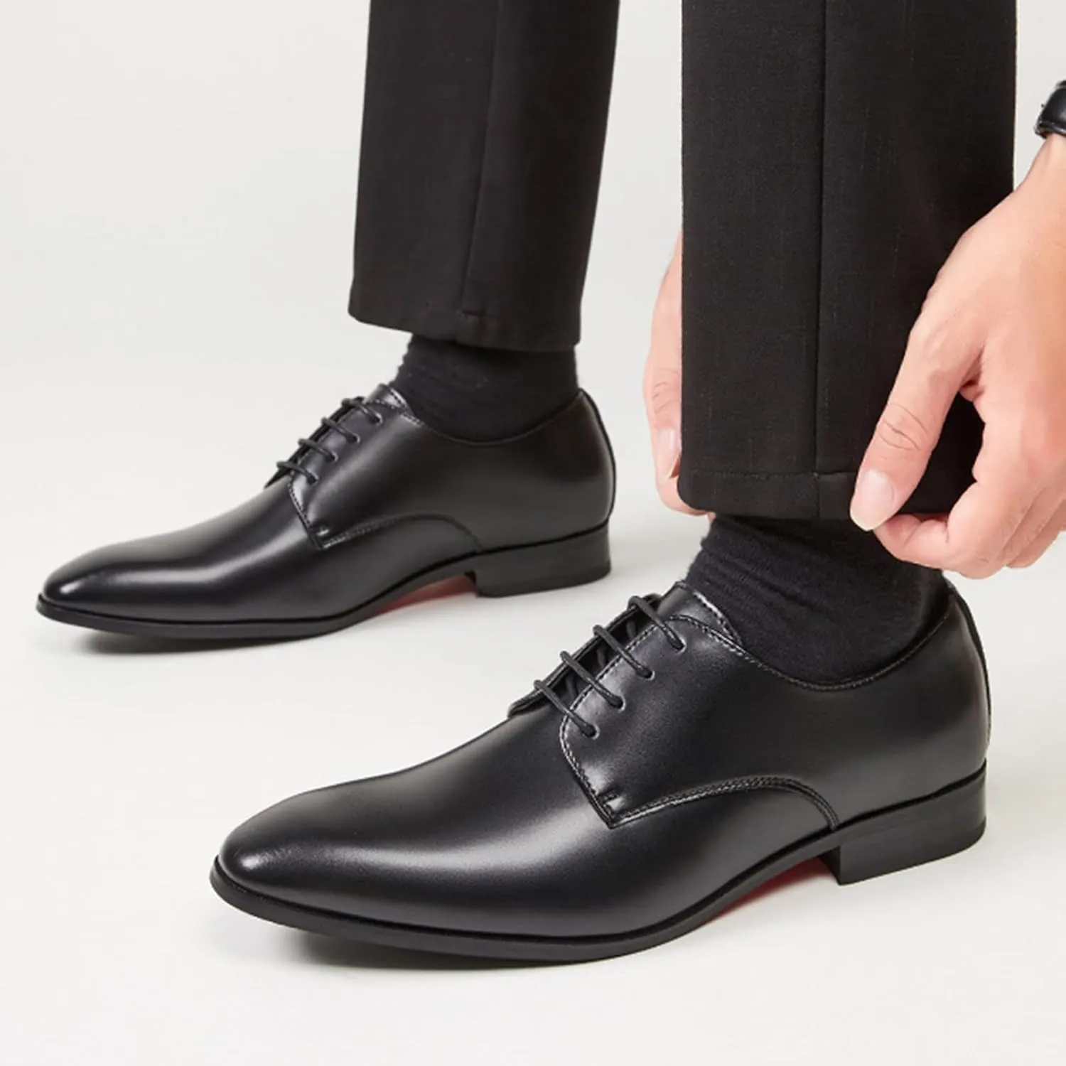Classic Business Pointed Toe Leather Shoes Italian Luxury Men's Luxury Dress Shoes Elegant Wedding Prom Non-Slip Oxford Genuine Leather