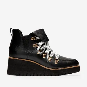 Cole Haan ZERØGRAND Wedge Hiker Water Proof Black/Ivory/Black Size 9