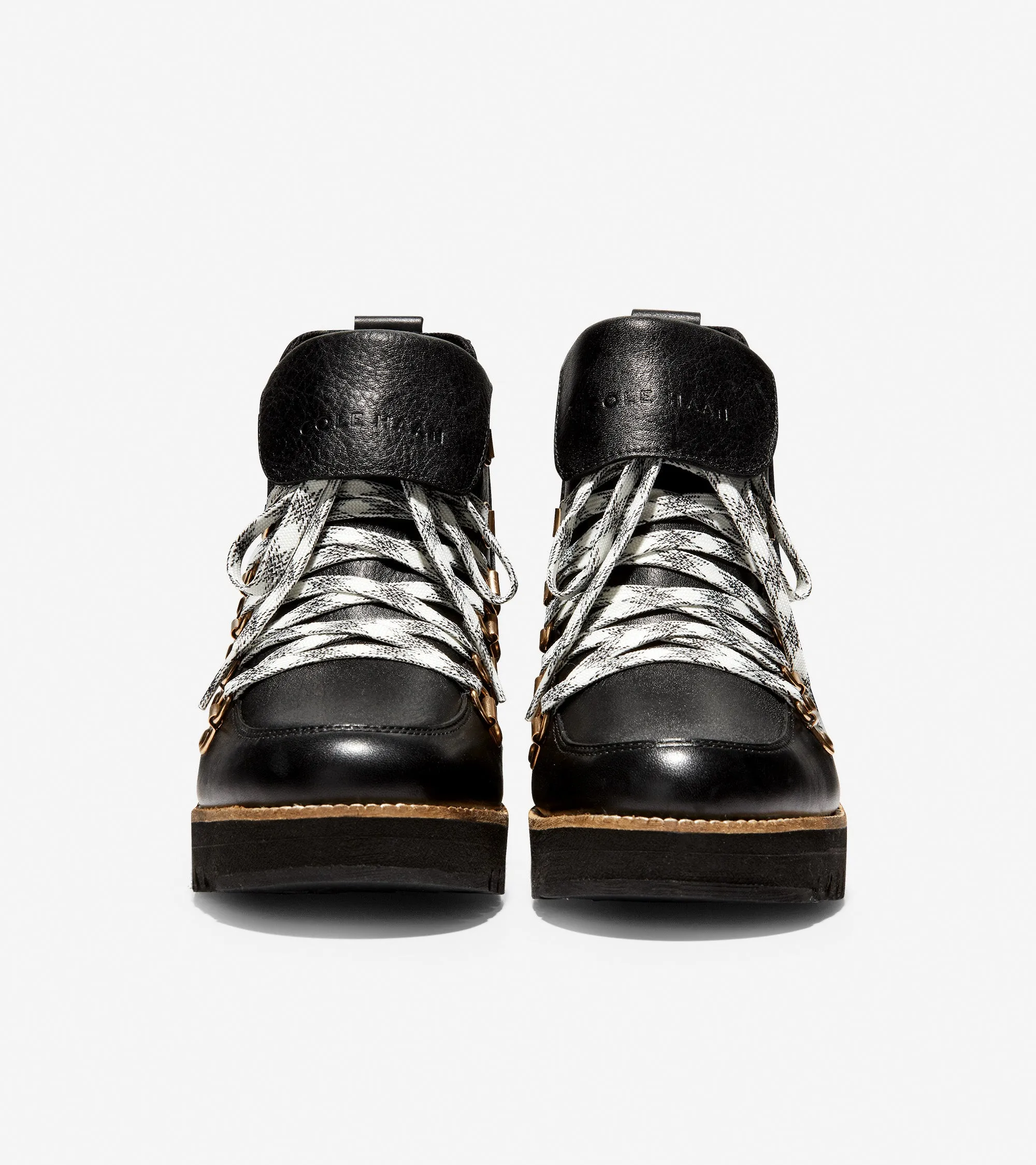 Cole Haan ZERØGRAND Wedge Hiker Water Proof Black/Ivory/Black Size 9