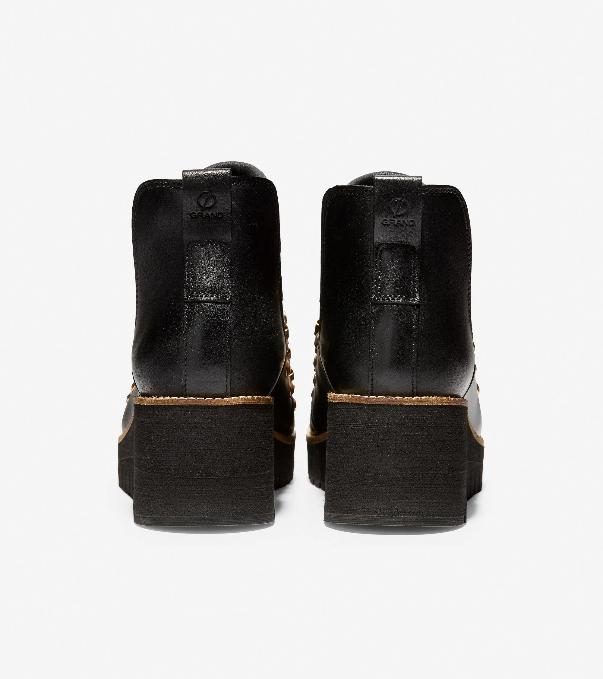 Cole Haan ZERØGRAND Wedge Hiker Water Proof Black/Ivory/Black Size 9