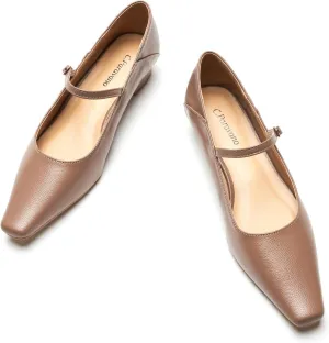 C.Paravano Convertible Mary Jane Shoes for Women - Fold Down Heel Shoes Low Mules Two-Way Adjustable Backless Loafers