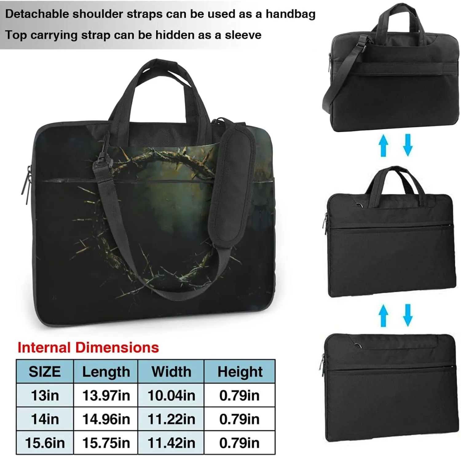 Crown of thorns Print Work Casual Office Laptop Shoulder Messenger Bag 13 inch 14 inch 15.6 inch