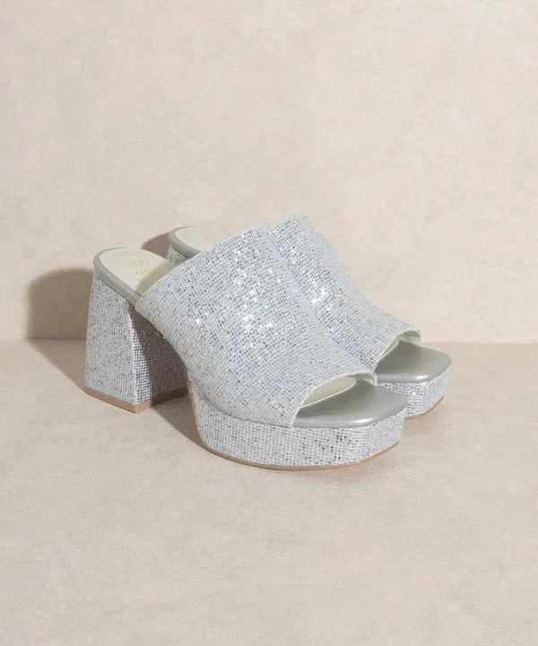Crystal Mule Heels