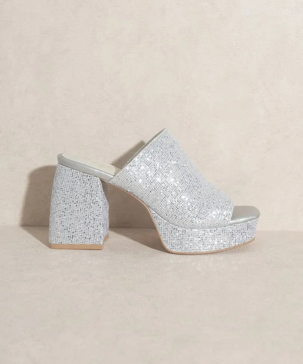 Crystal Mule Heels